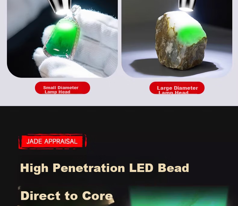 AUX Jade Identification Flashlight Strong Light Cat Ringworm Detection Jewelry Jadeite Professional 365nm UV Lamp for Collectibles 14