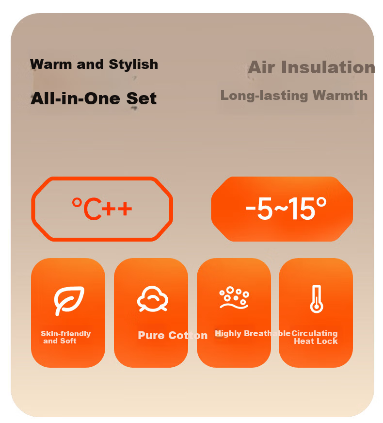 MINISO Pure Cotton Men's Thermal Underwear Set Autumn Winter Round Neck Antibacterial Anti-Static Base Layer Pajamas 3