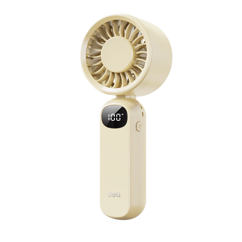 Deli Handheld Foldable USB Desktop Fan Portable Quiet Long Battery Life Cooling Fan LK113 Yellow