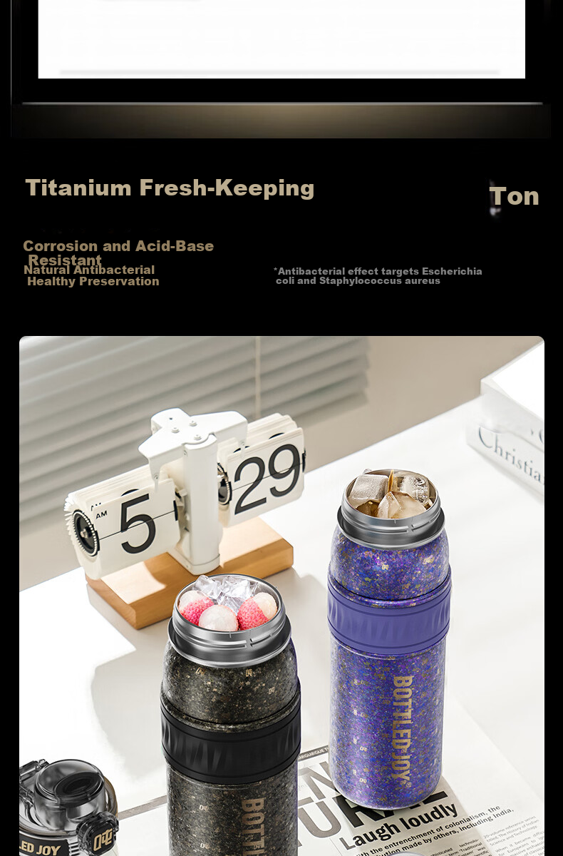 Dundun Pure Titanium Insulated Large Capacity Water Bottle for Men and Women High-End Titanium Tea Cup Stylish Portable Titanium Water Bottle 12