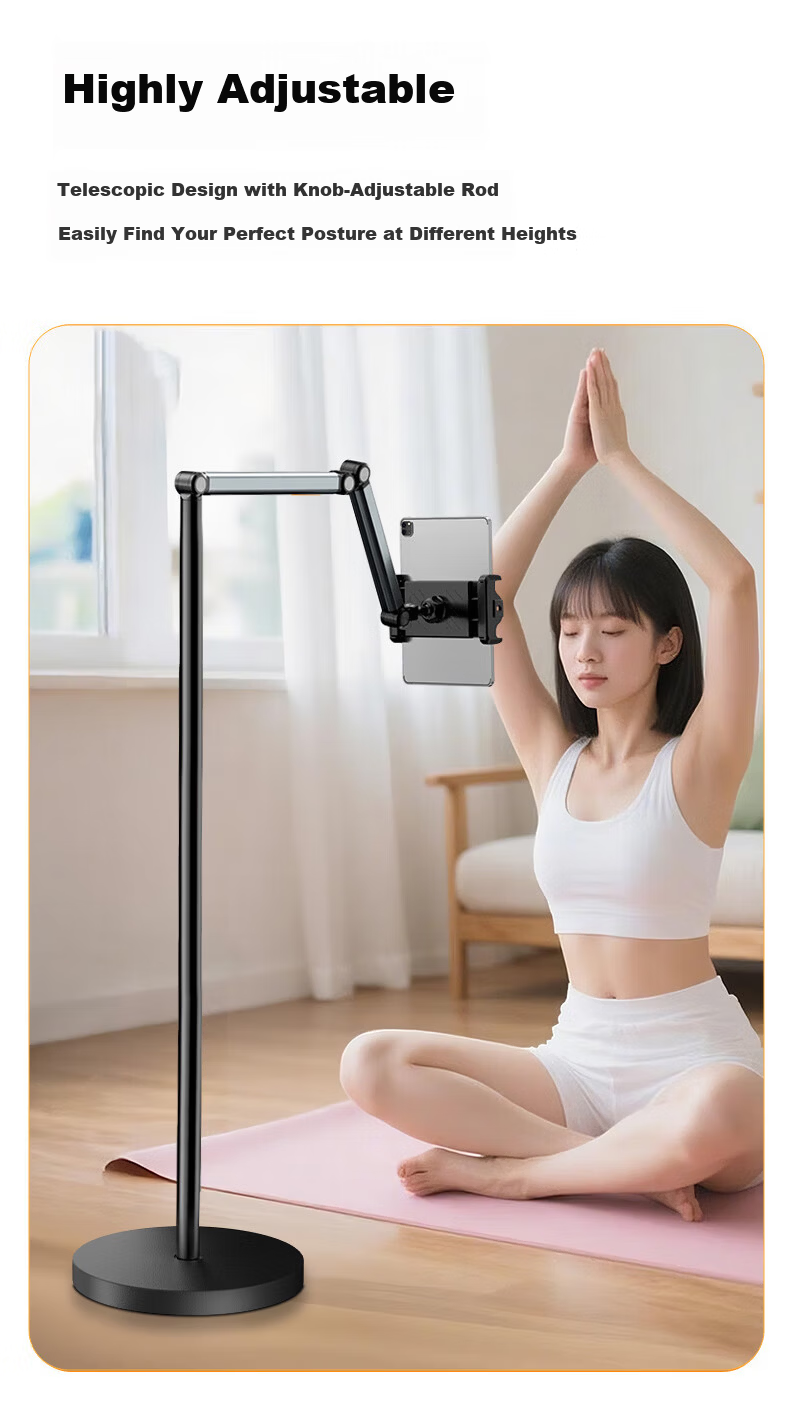 Kewo [Upgraded Thickened] Lazy Tablet Floor Stand Phone Holder Multifunctional Live Streaming Adjustable Telescopic Lazy Stand Bedside Video Watching Universal 9
