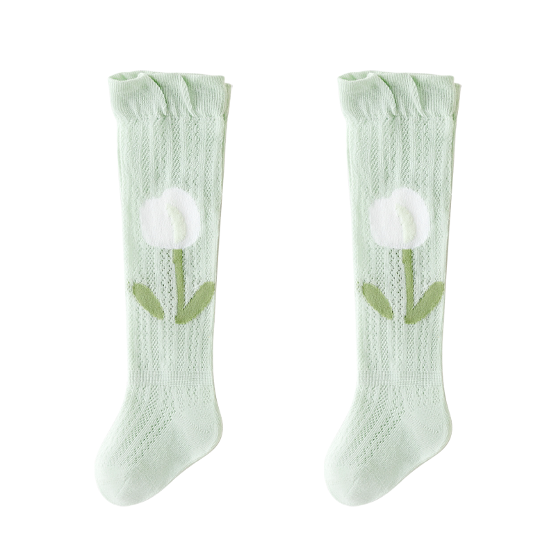 Growth Baby Long Tube Socks Summer Thin Mesh Breathable Girls Baby Summer Anti-Mosquito Over-the-Knee Loose Top Non-Tight Leg Long Socks