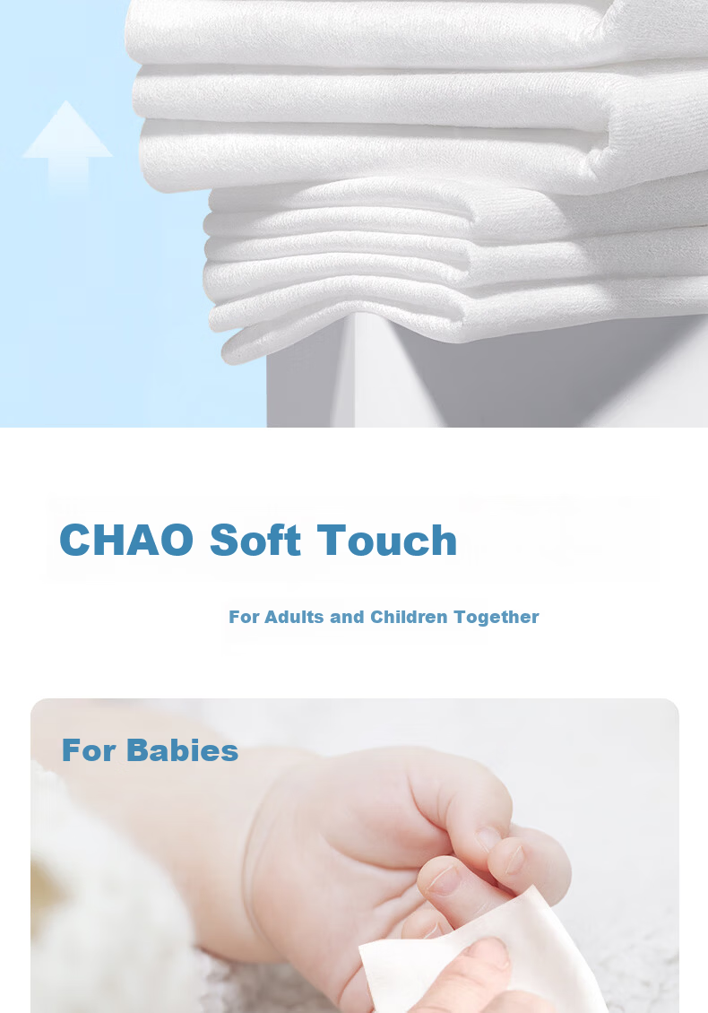 Grace Cotton Soft Wipes 100 Sheets Single Pack 100% Pure Cotton Baby Face Towels Dual-Use Dry and Wet 9