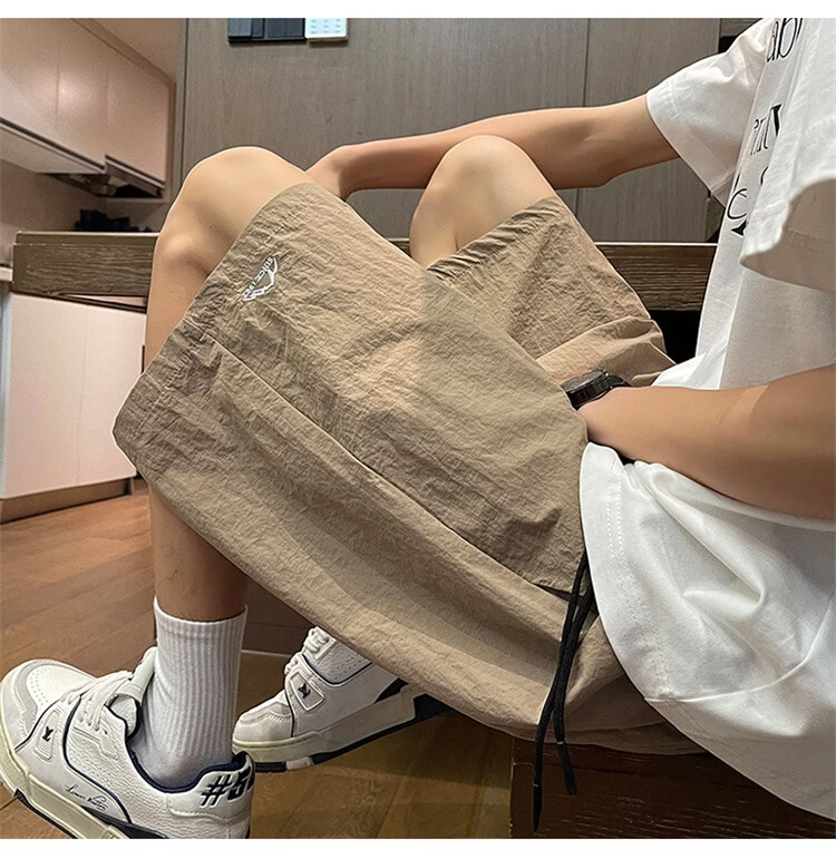 TUCANO Men's Summer Ice Cool Thin Loose Casual Embroidered Sports Shorts Black M 29