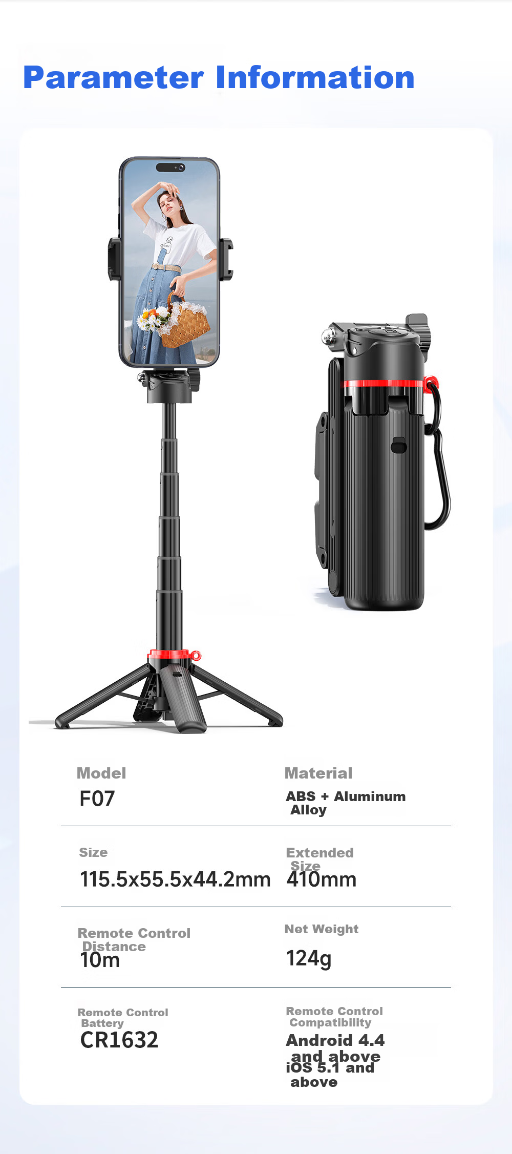 Liangdianpai Zoom Selfie Stick 2026 New Portable Travel Mini Tripod Photo Tool Mobile Phone Holder 360-Degree Handheld Floor Vlog Concert Special 20