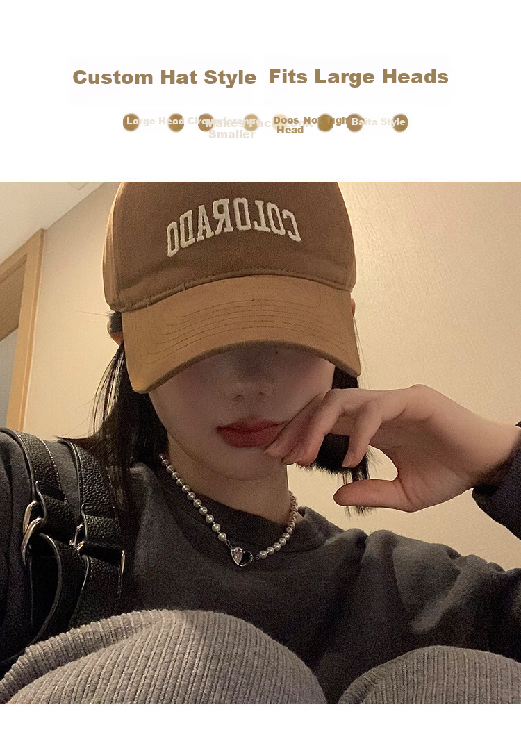 Ning'an Men's Baseball Cap Large Head Circumference Duckbill Hat New Wide Brim Enlarged Deepened Sunshade Sunscreen Hat for Women 8