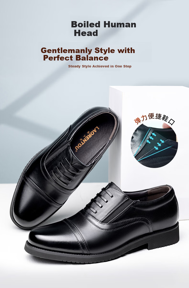 Laorentou Three-Joint Men's Genuine Leather Spring Autumn Security Business Formal Oxford Military Work Shoes TLA302 Black Size 38 1