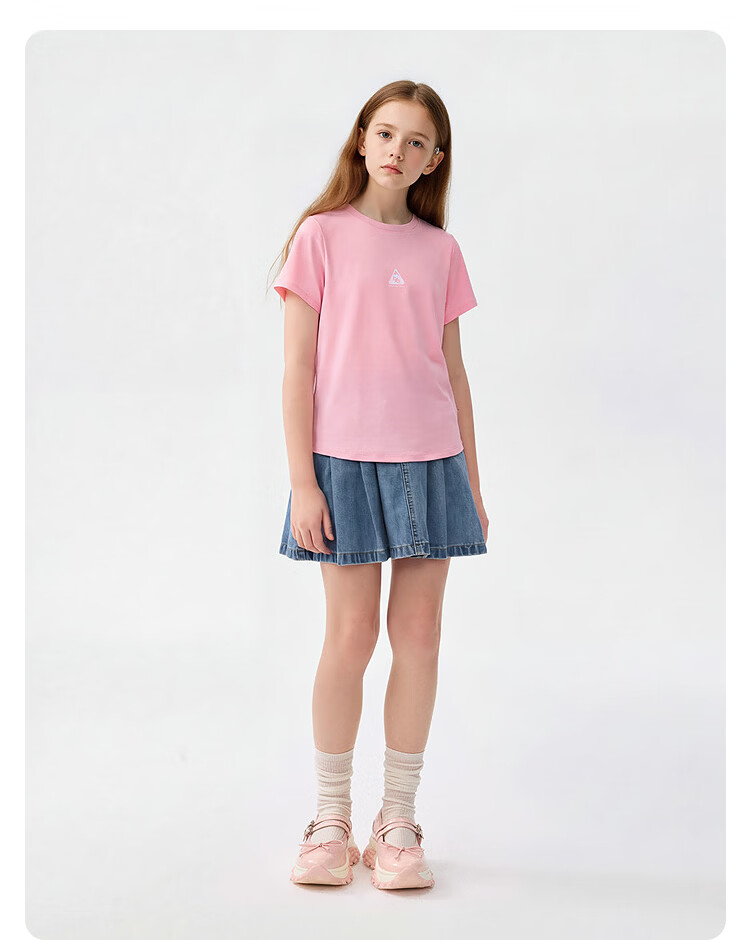 Balabala Girls' Short Sleeve T-Shirt 2026 Summer New Kids' Skin-Friendly Comfortable Quick-Dry Outdoor Base Layer Top 32