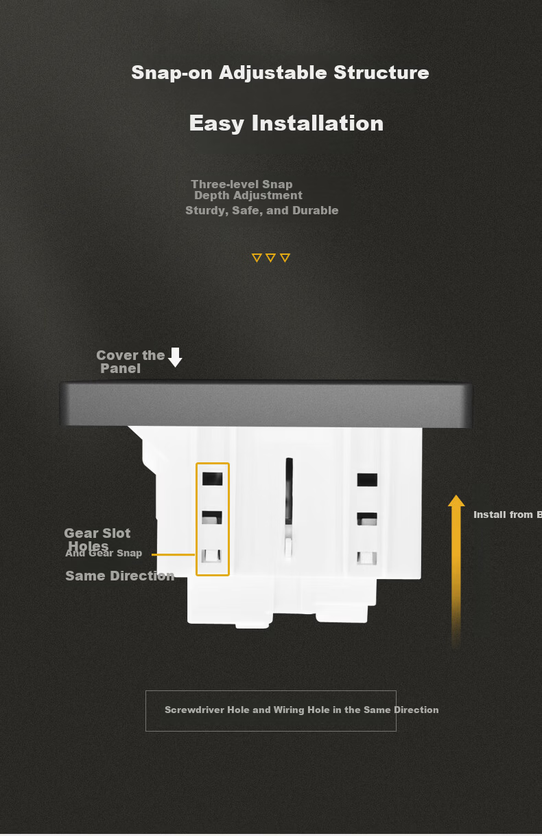 Hongyan Embedded Socket Refrigerator Hidden Recessed Wall Built-in Invisible 86 Type Three-hole 16A Porcelain White 12