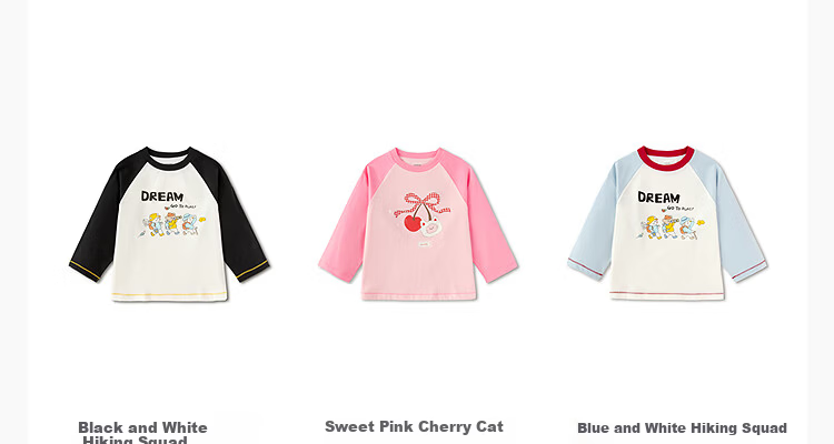 BALABALA 【balaOne】 Kids Long Sleeve T-Shirt Boys and Girls 2026 Spring Autumn Cotton Cute 17