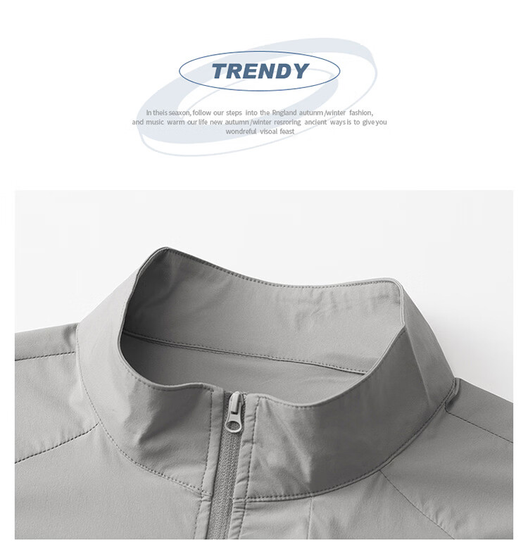 Hodo Men's Summer Ice Silk Sunscreen Jacket Breathable Thin Stand Collar Quick-Dry Outerwear 18