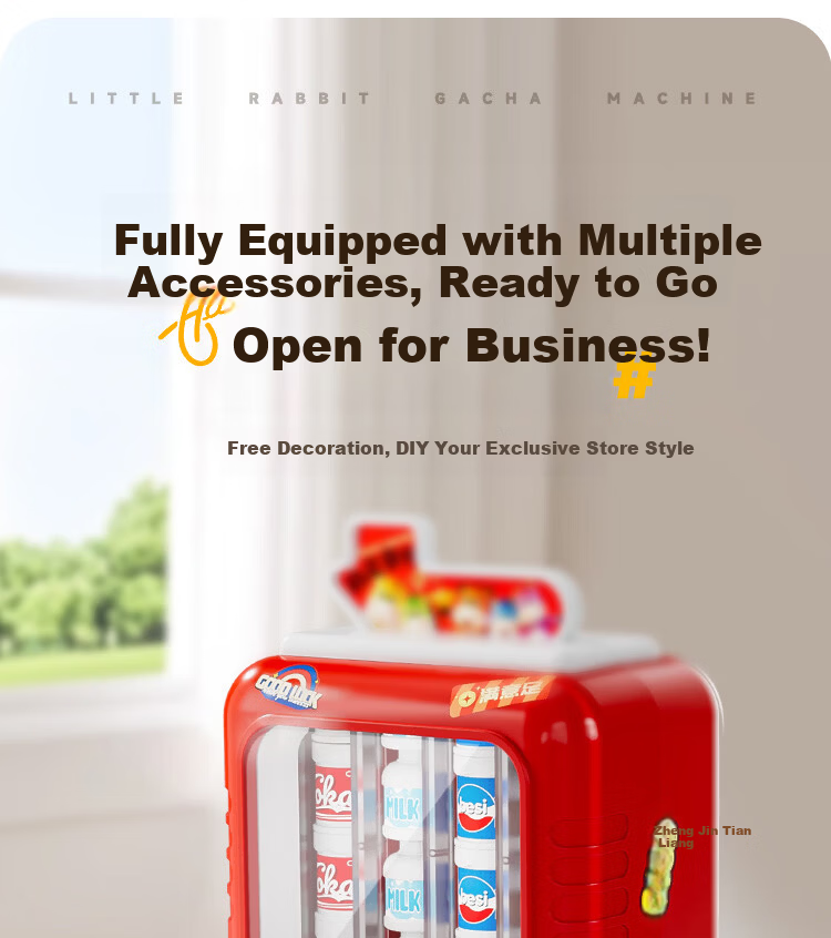 Mama Treasure Twin Beverage Vending Machine Toy Automatic Coin Operated Educational Toy for Children Girls Boys Role Play Gift Age 3-6 6