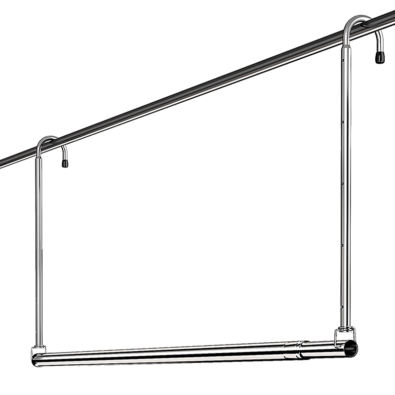 YOUQIN Retractable Clothes Drying Rack for Home Balcony, No Drilling Required, Adjustable Height, Stainless Steel Clothes Hanger for Quilts And Laundry