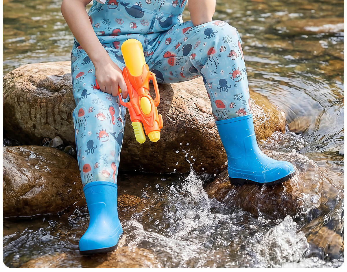 361° Kids Waterproof Wading Pants One-Piece Water Shoes New Stream Trekking Outdoor Fishing Water Play Pants 8