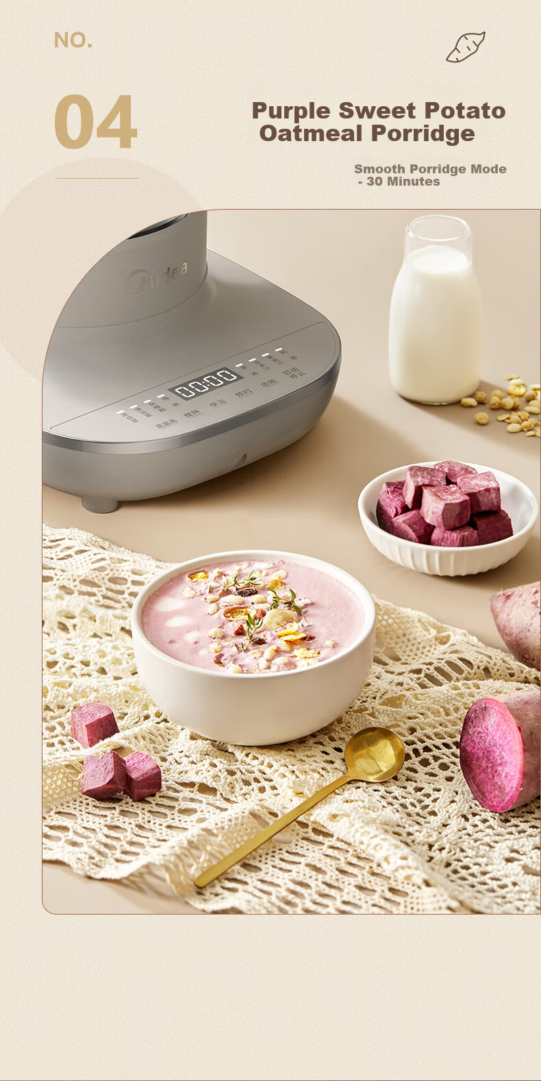 Midea MJ-BL5035 1.5L Multifunctional Automatic Soymilk Maker and Blender with Keep Warm Function 10