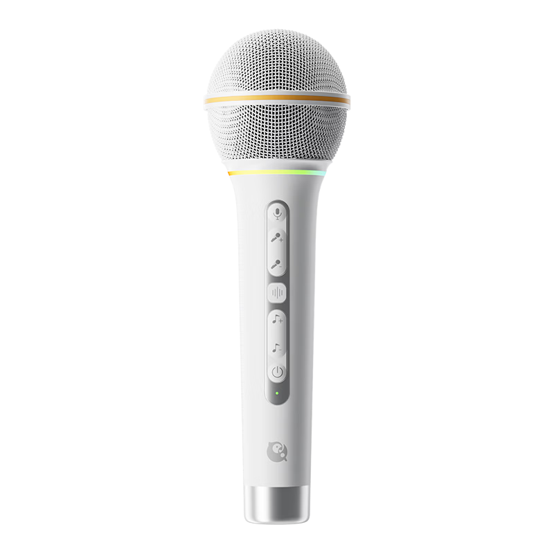 Quanmin K-Song Bluetooth Wireless Microphone Mobile Live Streaming Sound Card Recording Microphone Home Karaoke Recording Device KMIC Moonlight White