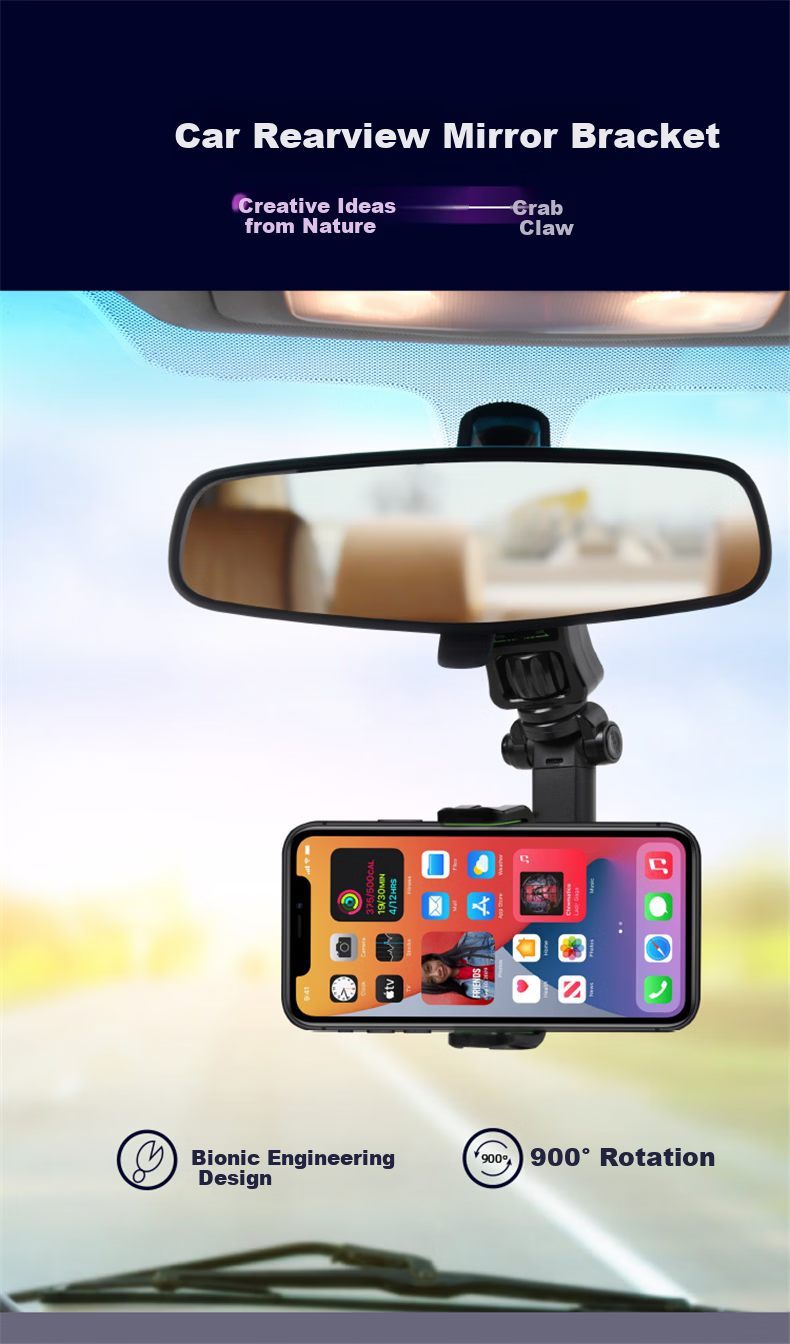 Digalun Car Phone Holder Rearview Mirror Mount Navigation Clip Compatible with Xiaomi Apple Huawei Oppo 1