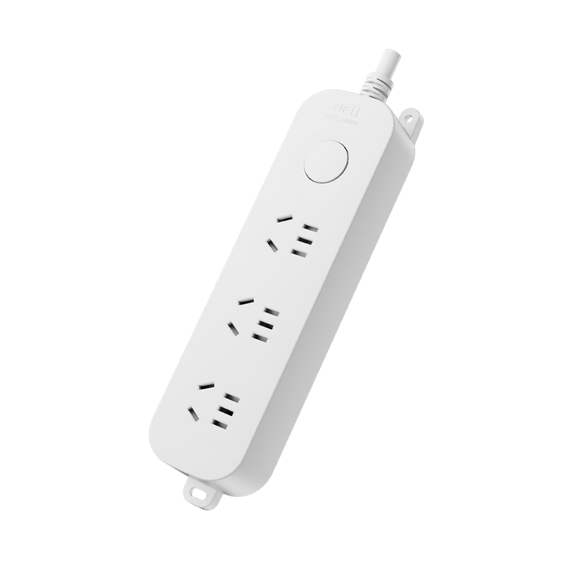 Deli Ya Bai Series New National Standard Safe Power Strip/power Bar/power Board/power Extension Cord with Master Switch, Protection Cover, 3 Outlets, 1.8 Meters, 33912(1.8)