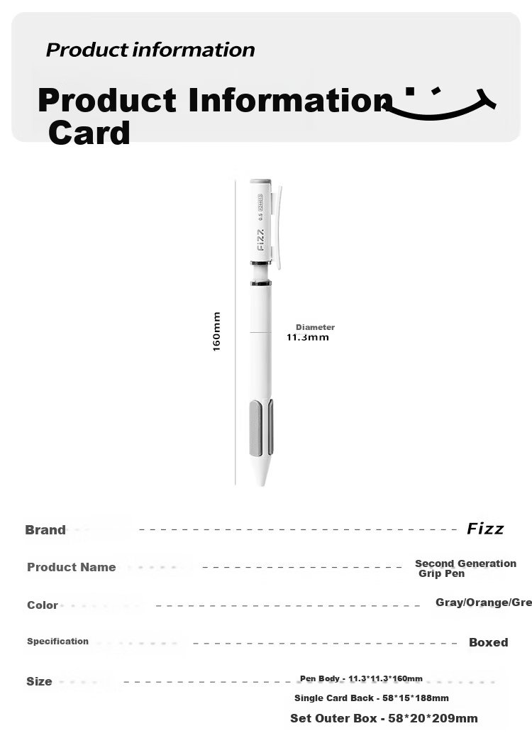 Fizz 2nd Generation Precision Pen CS Dual Ballpoint Tip Black Technology Retractable Gel Pen Quick-Dry Smooth Anti-Drop Exam Writing Pen White for Middle and High School Students 11