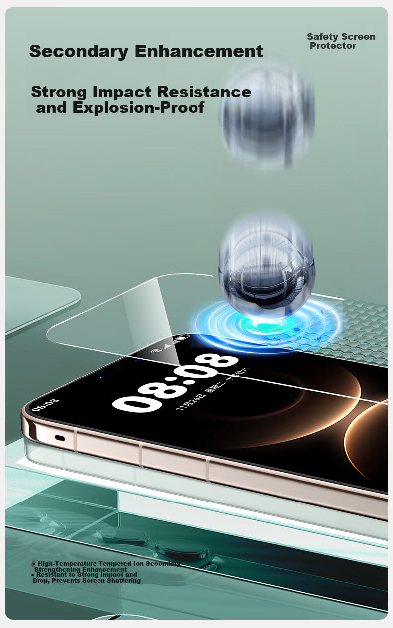 Shanmo Tempered Glass Screen Protector for Huawei Mate80 Mate80 Pro - HD Full Coverage Explosion-Proof Anti-Fingerprint Smooth Phone Film 4