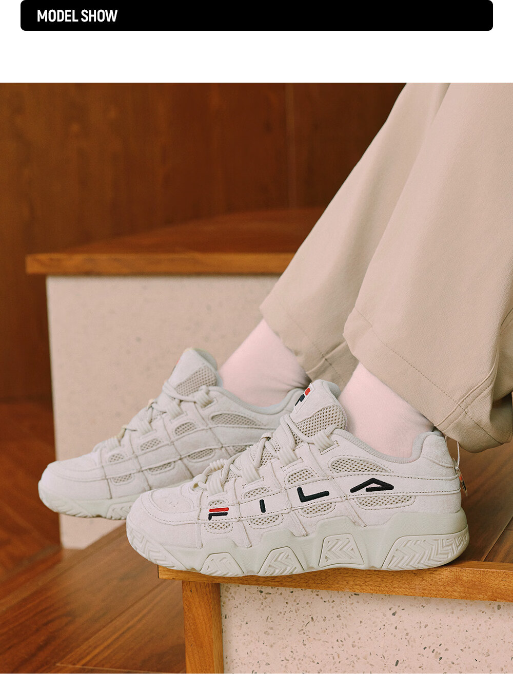 FILA FUSION Retro Bread Shoes Summer Fashion Casual Men's Sports Basketball Shoes 22