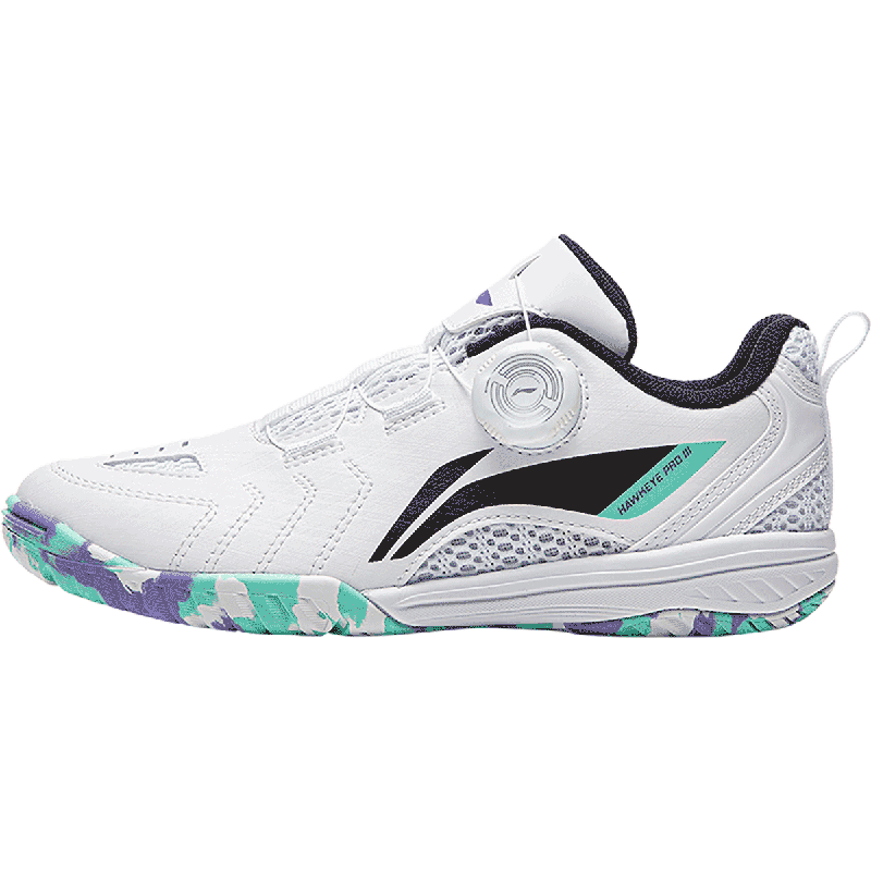 LI-NING Kids Table Tennis Shoes Youth Professional Rubber Sole Training Competition Sports Shoes Standard White/Black Size 37
