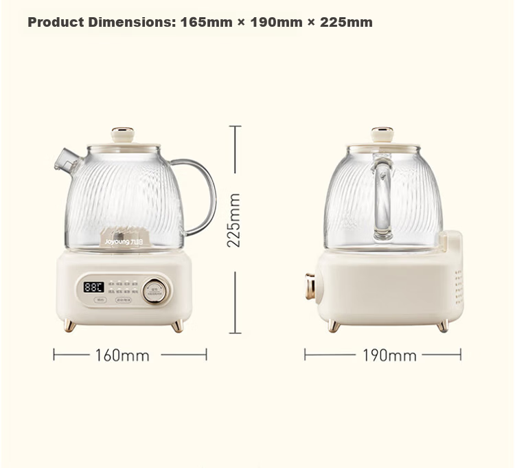 Joyoung 1L Household Electric Kettle Multifunctional Tea Maker Pure Glass Health Pot Constant Temperature Electric Water Boiler 24H Reservation K10D-WY107 26