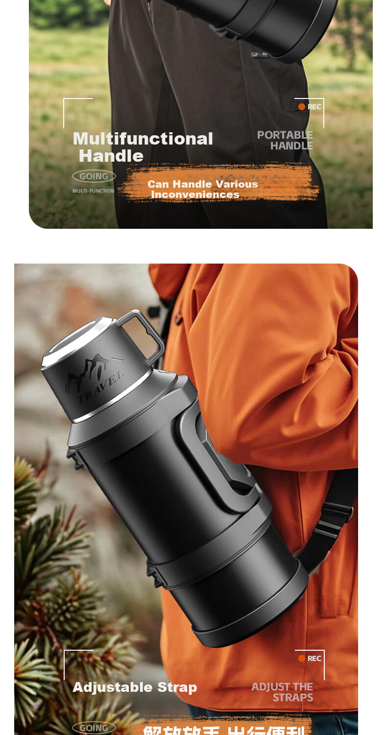 XDO Insulated Thermal Flask Large Capacity Outdoor Car Travel Water Bottle 316 Stainless Steel Lid Portable Home Use 11