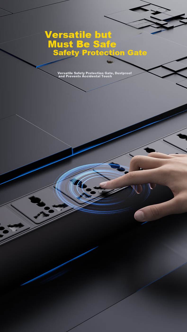 Demu PDU Power Strip Cabinet Socket Overload Protection Surge Lightning Protection 8-Outlet Universal Socket Extension Cord DMCN-1UT-Mn8-KxF 2