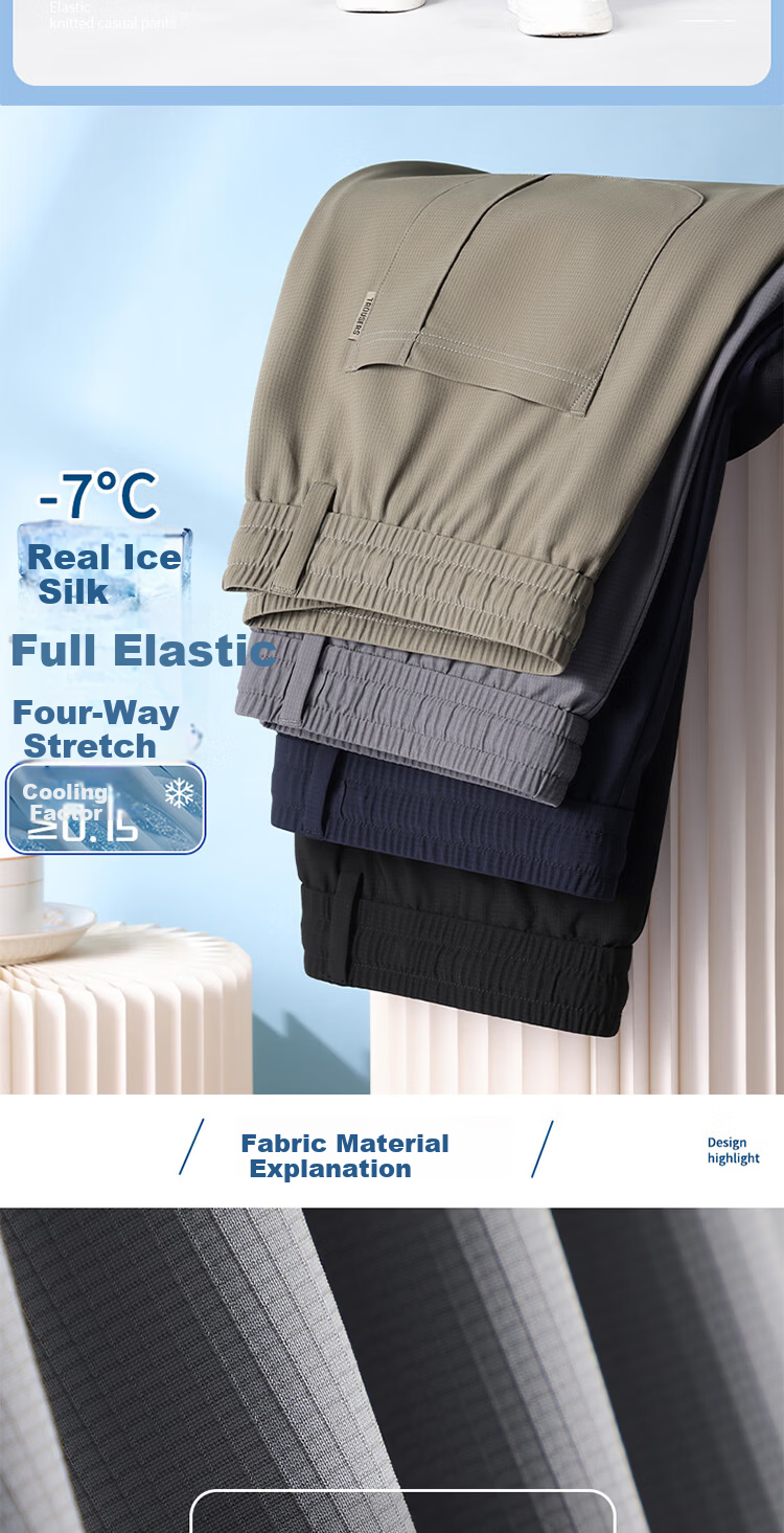 Hodo Men's Casual Pants Autumn Winter Fleece Lined Loose Warm Wrinkle-Resistant Stretch Straight Leg Trousers Black L 2