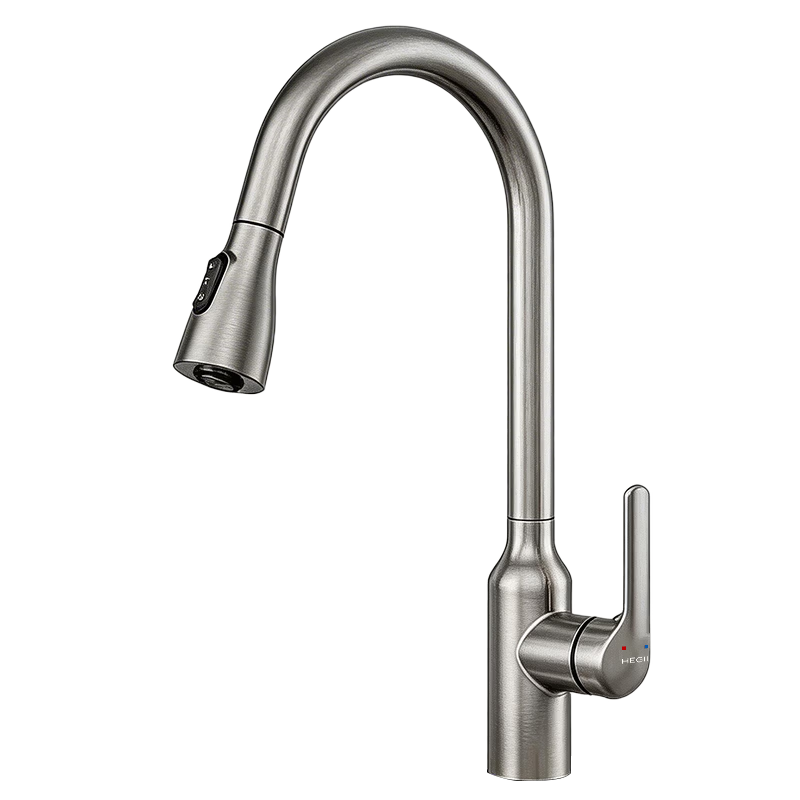 HEGII Pull-Out Kitchen Faucet, Multifunctional 360° Rotating Sink Hot And Cold Water Tap HMF902-412B