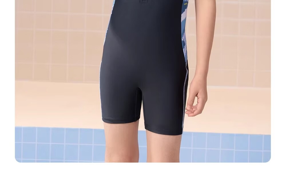 LI-NING Kids Boys One-Piece Swimsuit Youth 2026 New Professional Training Swimwear 26