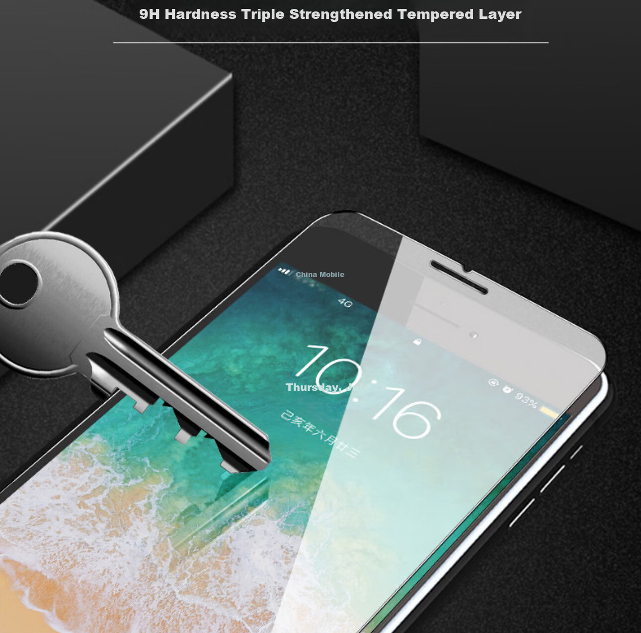 ESCASE Tempered Glass Screen Protector for iPhone 8/7/6s/6 - HD Clear, No White Edges, Non-Full Coverage Front Film 3