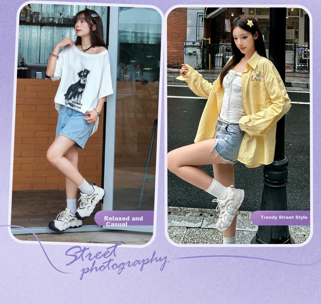 CAMEL Lemon Cute Colorblock Platform Casual Shoes for Women L25A202062 Off-White/Pink Size 39 29