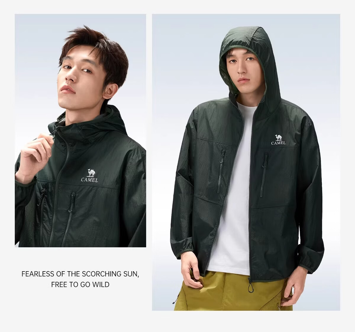 CAMEL Outdoor Sun Protection Jacket 2026 Spring Summer New Men's Breathable UV Protection Water-Repellent Sports Coat O018 17