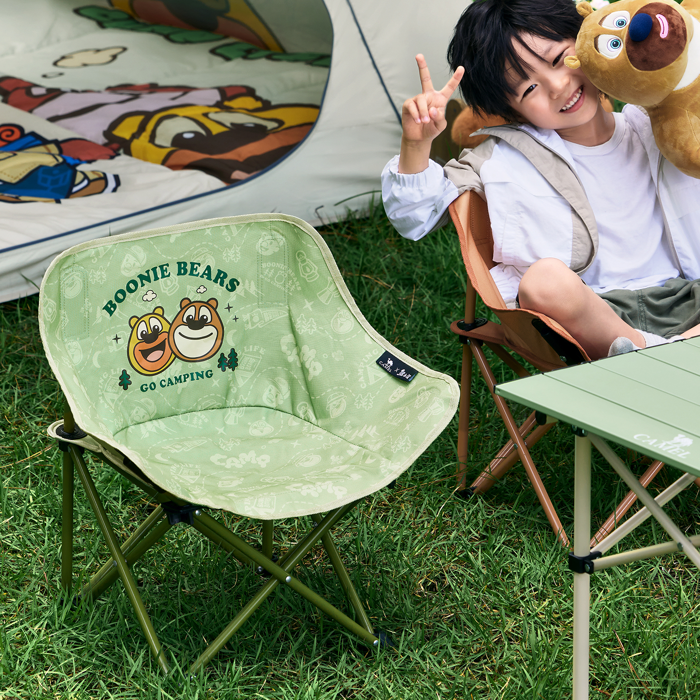 CAMEL ăCamel Ă Boonie BearsăChildren's Moon Chair Outdoor Folding Camping Beach Portable Fishing Stool