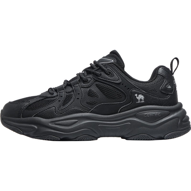 CAMEL Men's Thick-Soled Height-Increasing Cushioned Dad Casual Sports Shoes K15CX4L4018A Black/Castle Gray Size 43