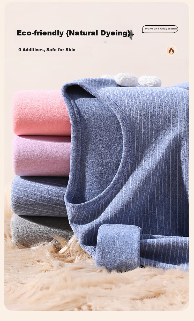 LangSha Kids Thermal Underwear Set Girls Autumn Winter Cashmere Silk Heated Base Layer Pajamas for Older Children 12