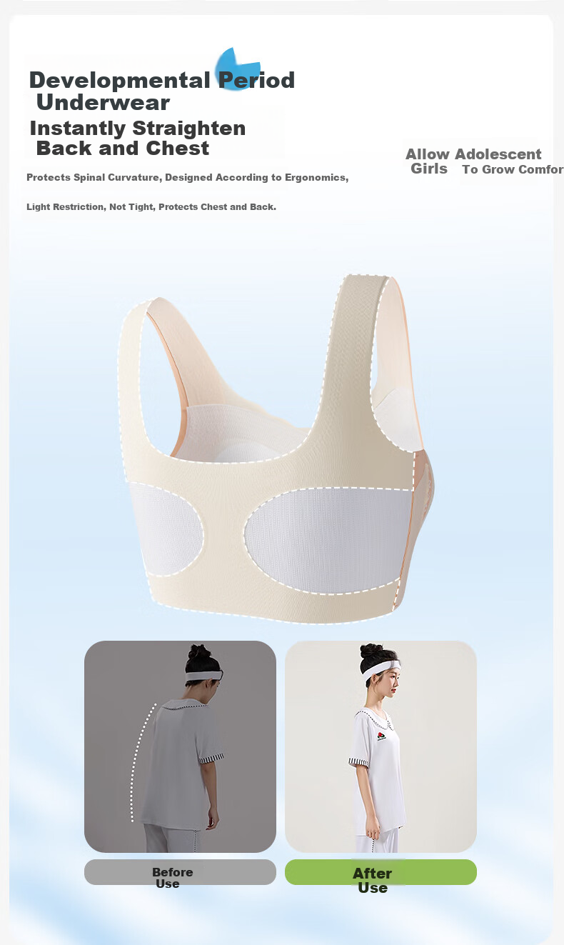 Meishianxuan Girls Development Shaping Underwear Teen Girls Vest Sports Bra for Preteens and High School Students 4