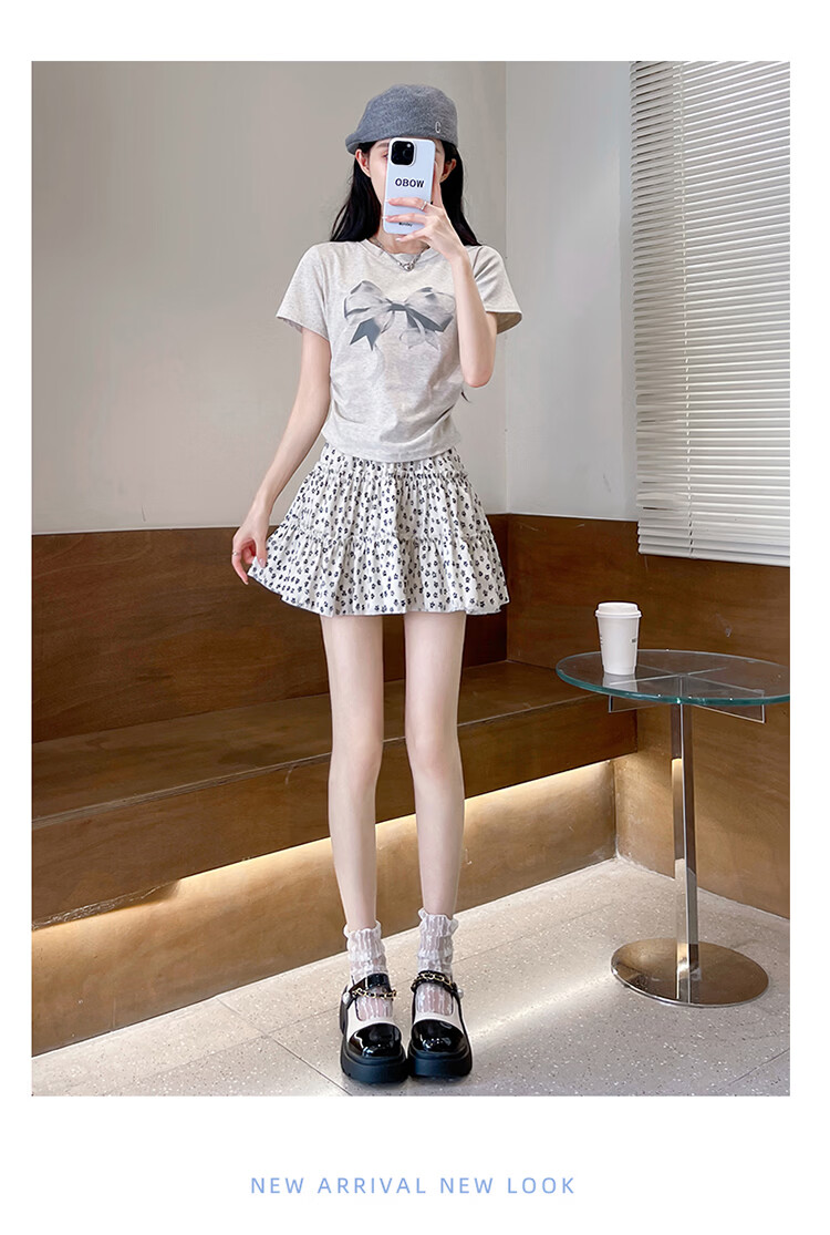 Freedom Style Cake Layered Skirt Women 2026 Summer Thin High Waist A-Line Slim Petite Unique Floral Midi Skirt 10
