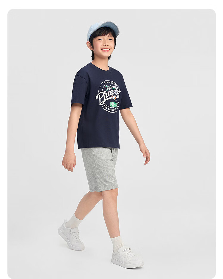 Balabala Boys' Short Sleeve Set Kids' Two-Piece Quick-Dry Comfortable T-Shirt and Pants 2026 New Summer Collection 13