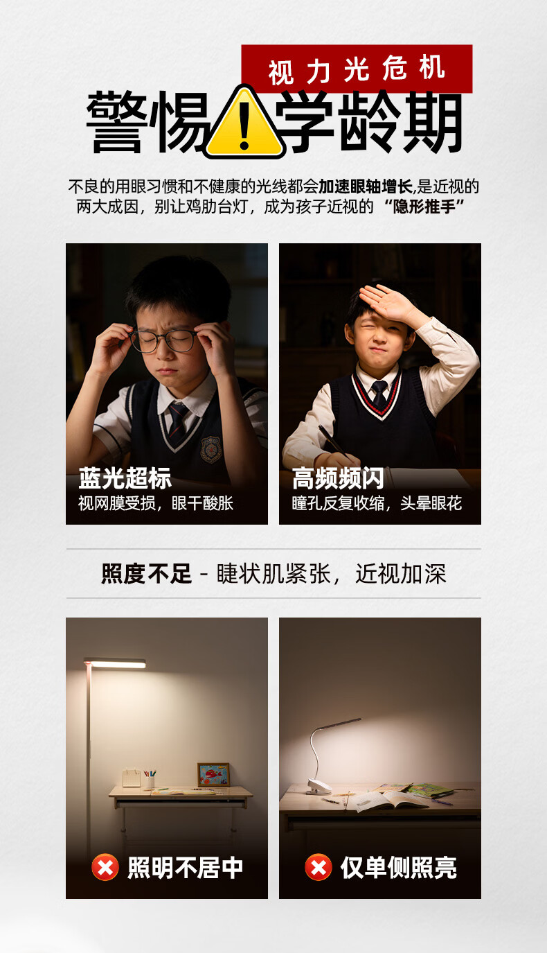 Coolfire Eye Protection Desk Lamp Student Study Lamp Large Desk Lamp Blue Light Blocking Children's Writing Study Table Lamp 2