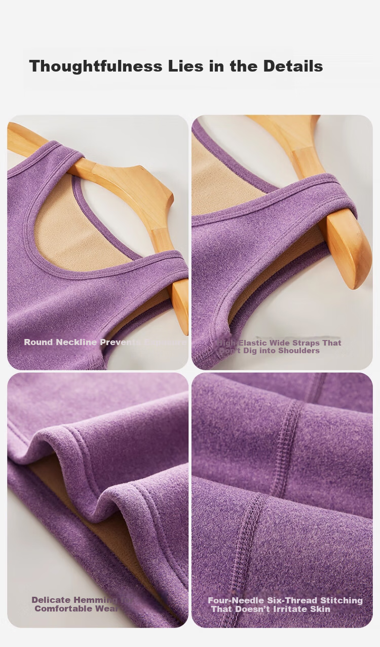 Zaisuo Lamb Fleece Warm Vest Women Autumn Winter Seamless Fleece Thickened Thermal Base Layer Innerwear 16