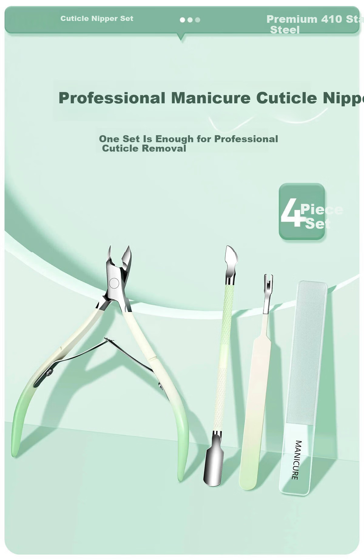 SweetCoolDou Cuticle Nipper Steel Pusher Dead Skin Fork Manicure Tool Set Nail Grooming Kit Cuticle Remover 2