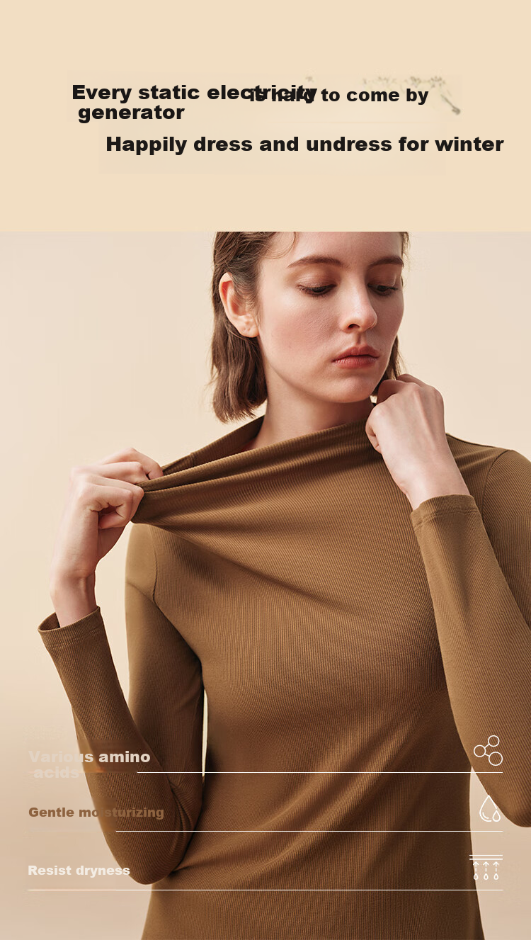 Ubras Yu Shuxin Style Down and Silk Blend Wool Base Layer Women's Early Spring Hazelnut Mousse M 6