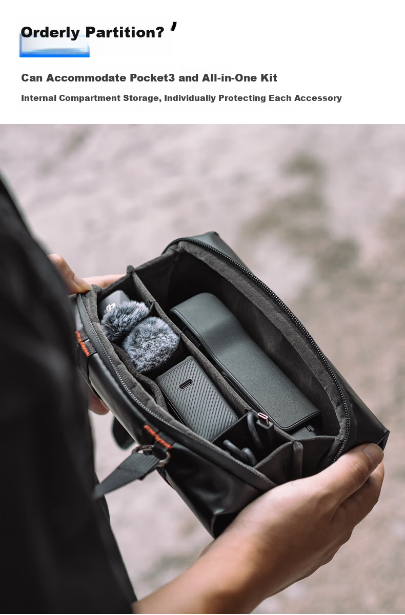 SUREWO Shoulder Bag for DJI Pocket 3/2, Portable Storage Case for Osmo Pocket 3rd Gen Camera, Waterproof Handheld Single Shoulder Protective Accessory Bag 2