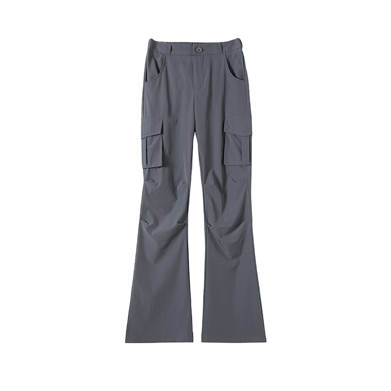Borui Micro Flare Quick-Dry Lightweight Work Pants for Women 2026 New Summer Casual Slim American Paratrooper Pants