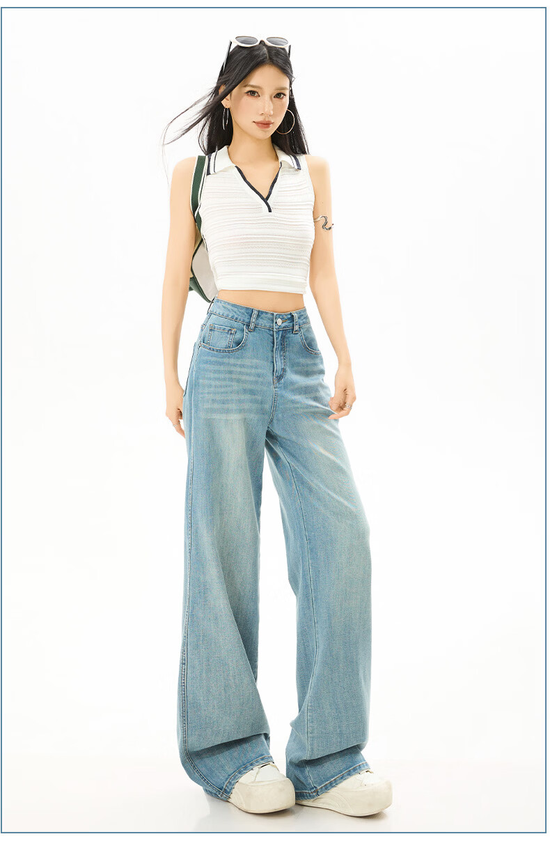 Xueqiman Narrow Straight Leg Jeans Women 2026 New High Waist Slim Tencel Denim Pants Female 14