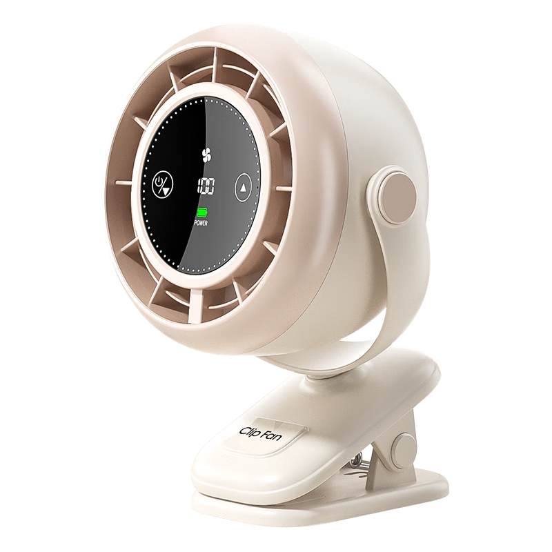 Kewo 100-Level Stepless Adjustable Desktop Fan with Hanging and Clipping Options, Silent USB Rechargeable Small High-Speed Turbo Portable Fan for Dormitory, Office, and Home Use, Long Battery Life, Po