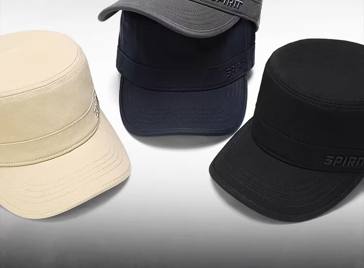 Miiow Men's Adjustable Back Closure Flat Top Outdoor Baseball Cap Sun Hat Black 17